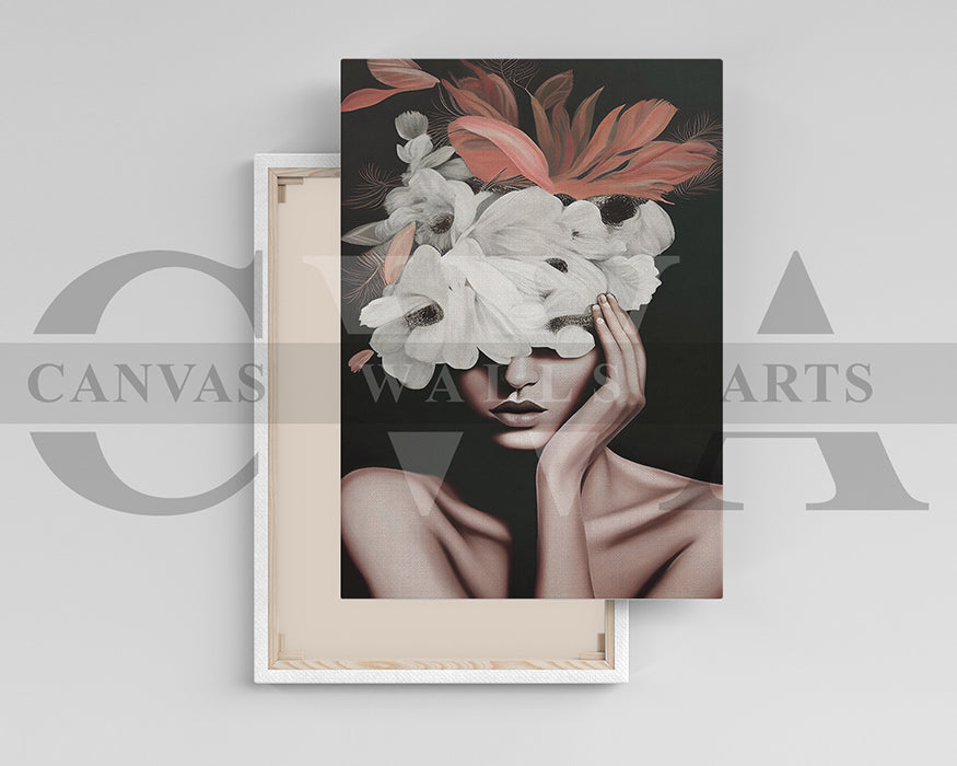 Flower Head Woman Canvas Art
