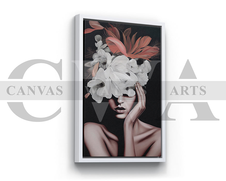 Flower Head Woman Canvas Art