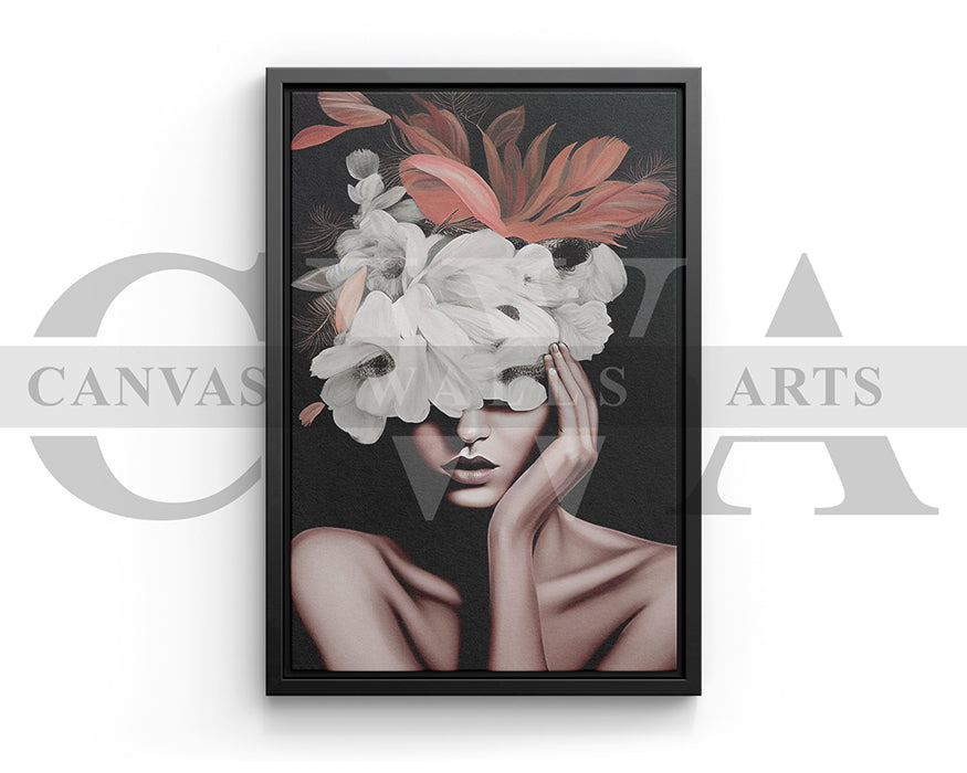 Flower Head Woman Canvas Art