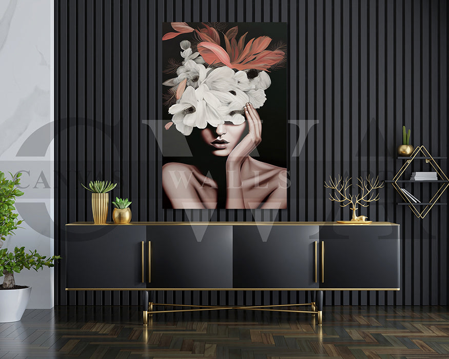 Flower Head Woman Canvas Art