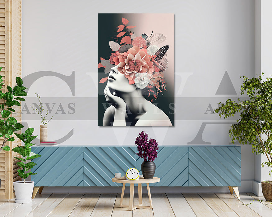 Flower Head Woman Canvas Print