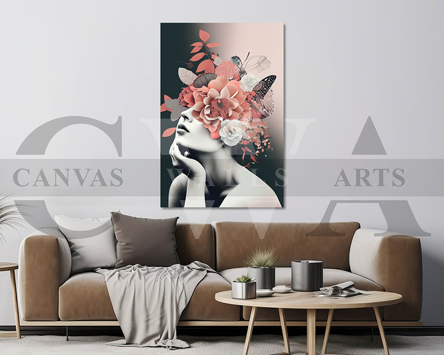Flower Head Woman Canvas Print