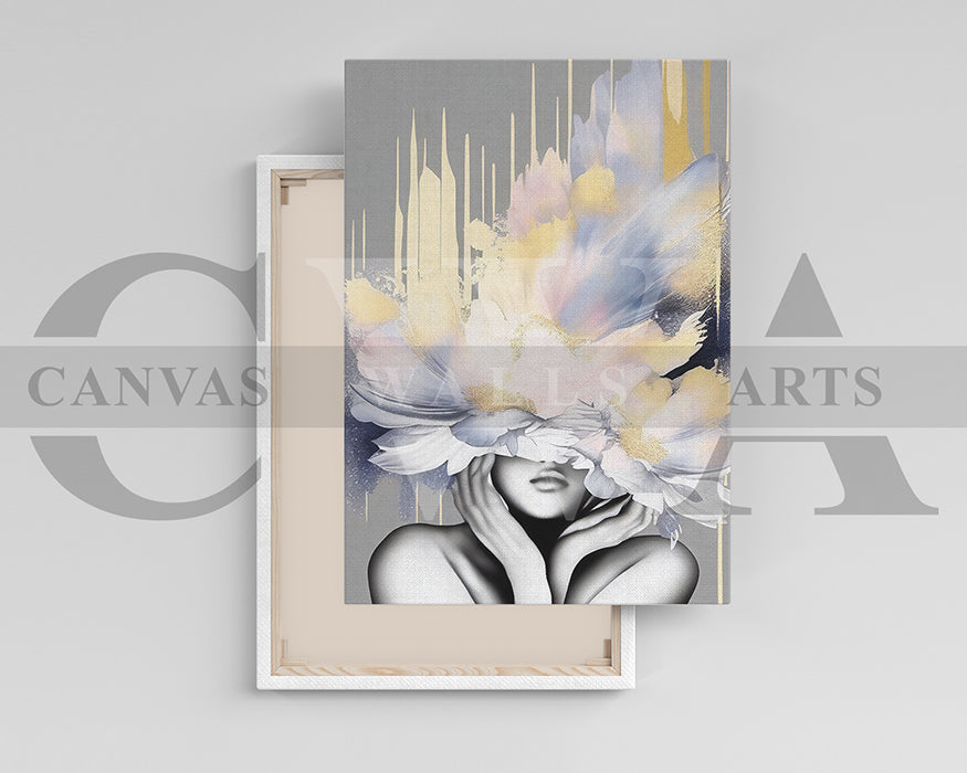 Flower Head Woman Canvas Wall Art Home Decor