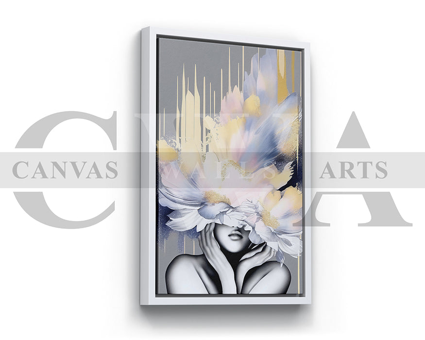 Flower Head Woman Canvas Wall Art Home Decor