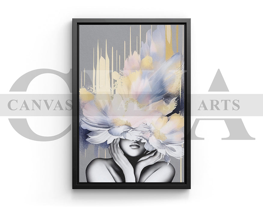 Flower Head Woman Canvas Wall Art Home Decor