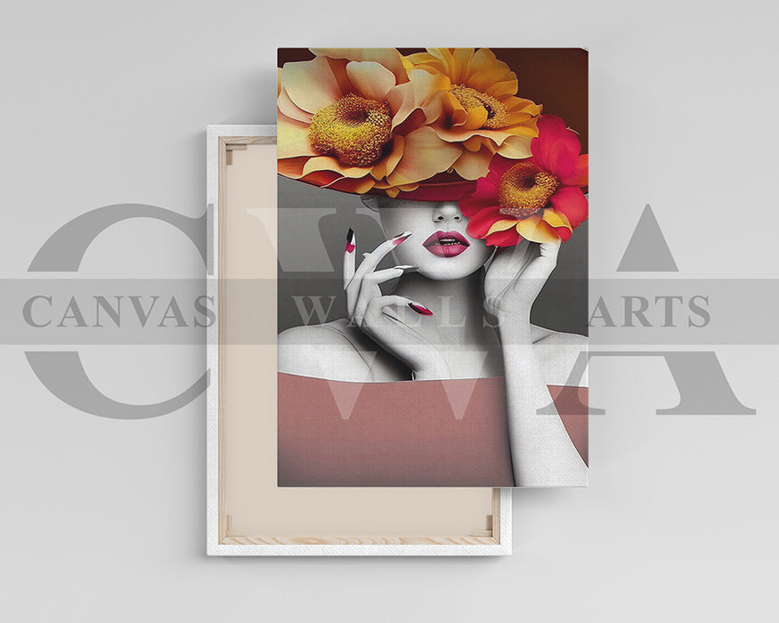 Flower Head Woman Wall Art