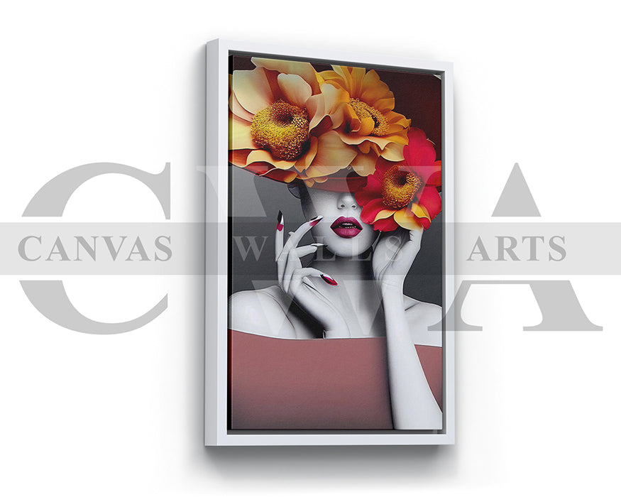 Flower Head Woman Wall Art
