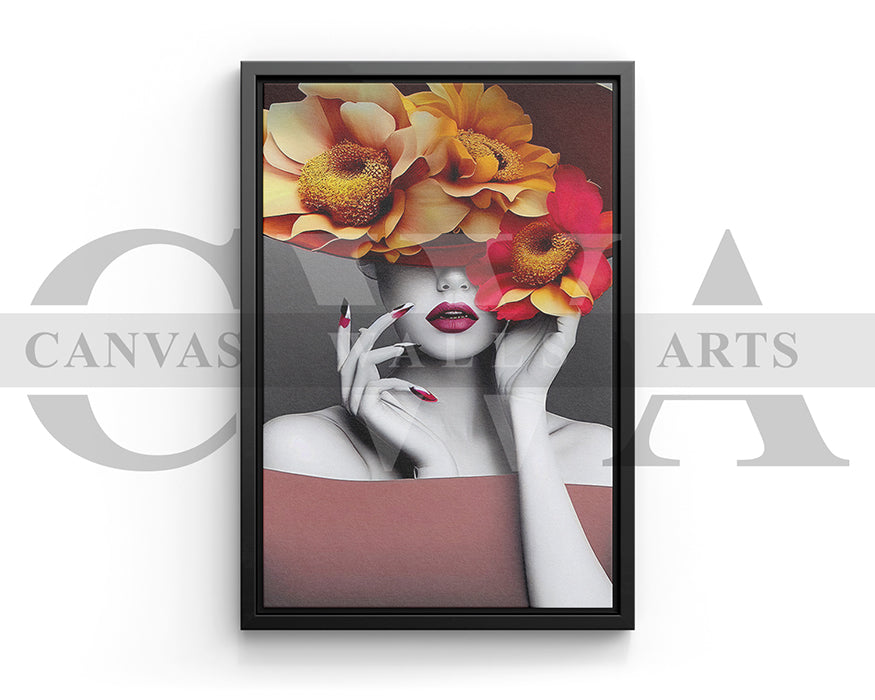 Flower Head Woman Wall Art