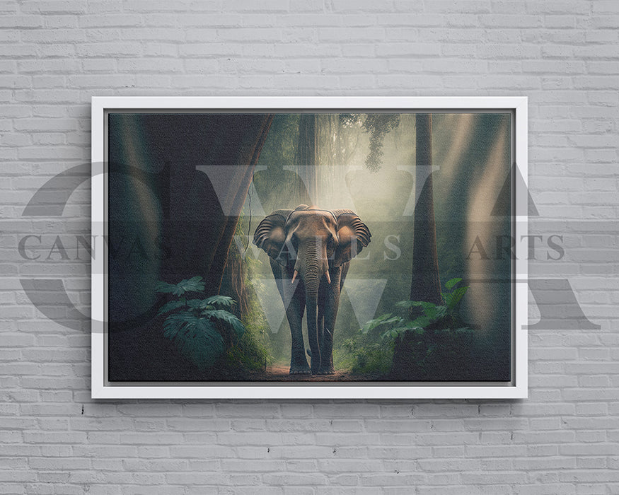 Forest Elephant Canvas Wall Art Animal Poster Print