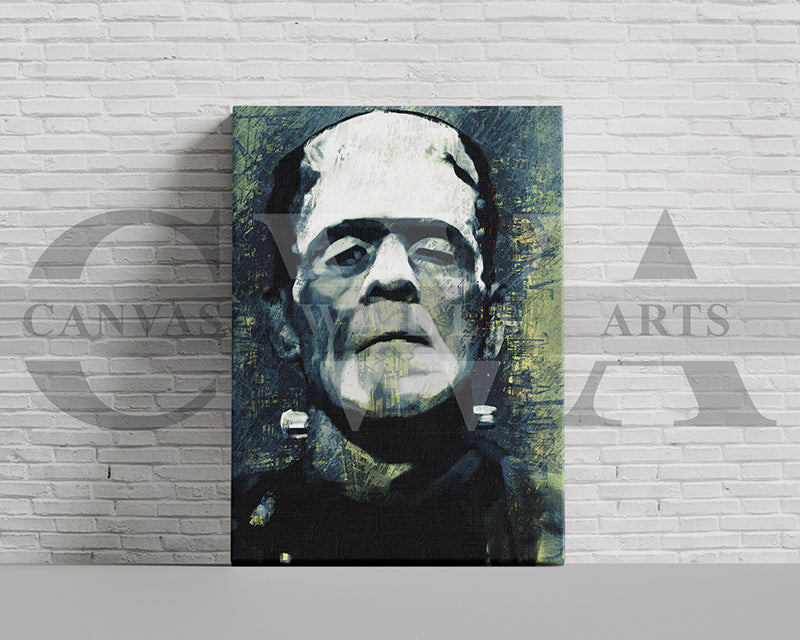 Frankenstein Canvas Wall Art Abstract Movie Poster