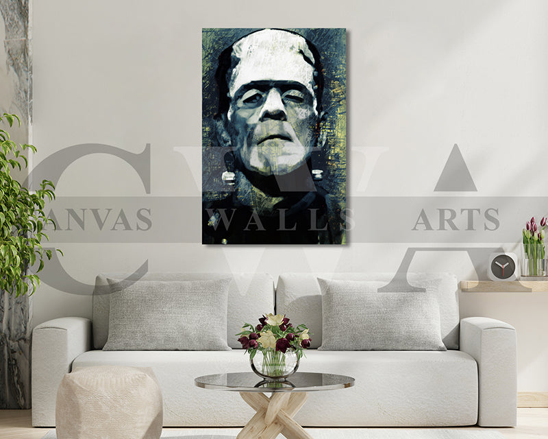 Frankenstein Canvas Wall Art Abstract Movie Poster