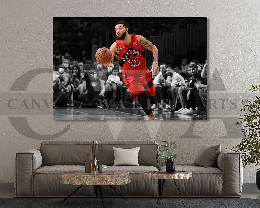 Fred VanVleet Black & White Canvas Art Basketball Canvas Wall Art