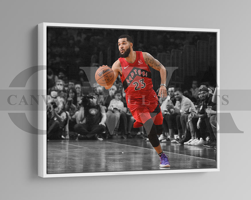 Fred VanVleet Black & White Canvas Art Basketball Canvas Wall Art