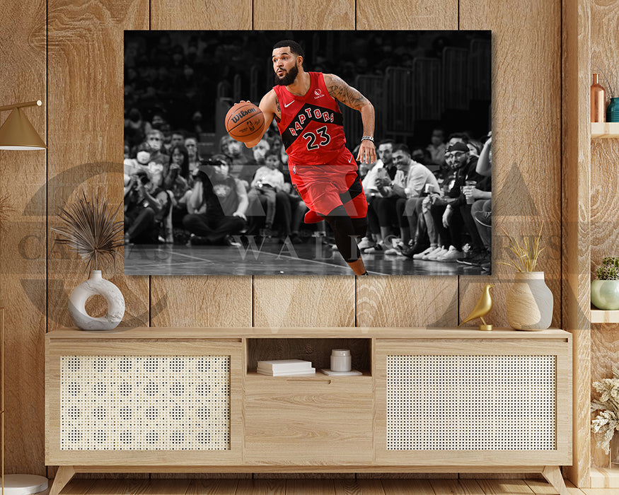 Fred VanVleet Black & White Canvas Art Basketball Canvas Wall Art