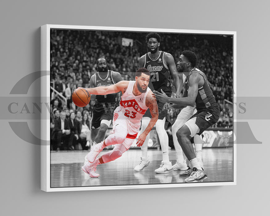 Fred VanVleet Black & White Canvas Art Basketball Canvas Wall Art