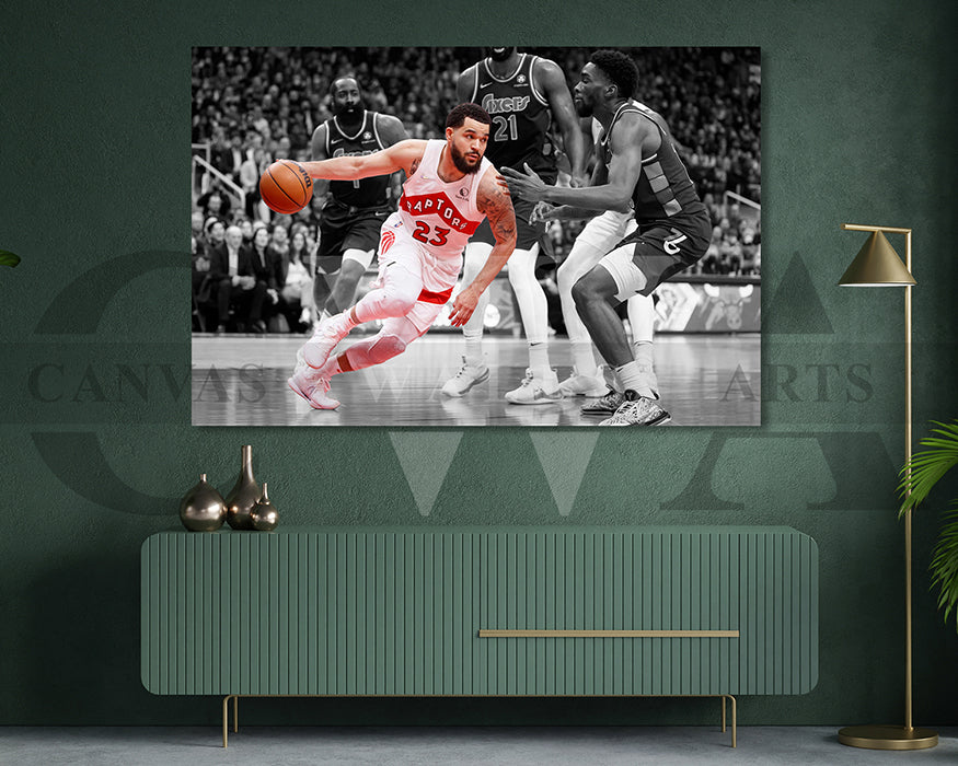 Fred VanVleet Black & White Canvas Art Basketball Canvas Wall Art