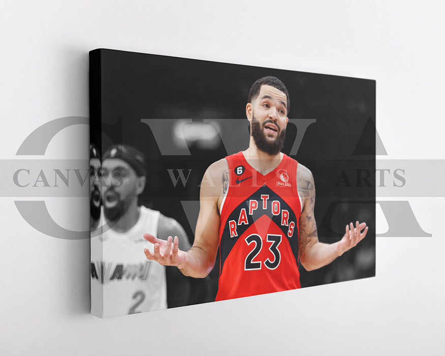 Fred VanVleet Black & White Canvas Art Basketball Canvas Wall Art