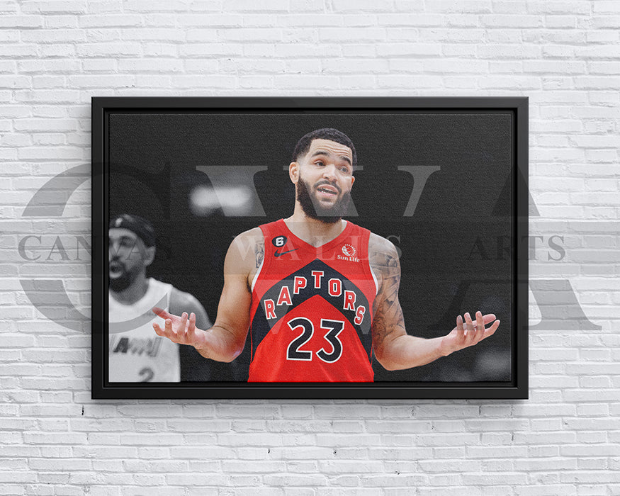 Fred VanVleet Black & White Canvas Art Basketball Canvas Wall Art