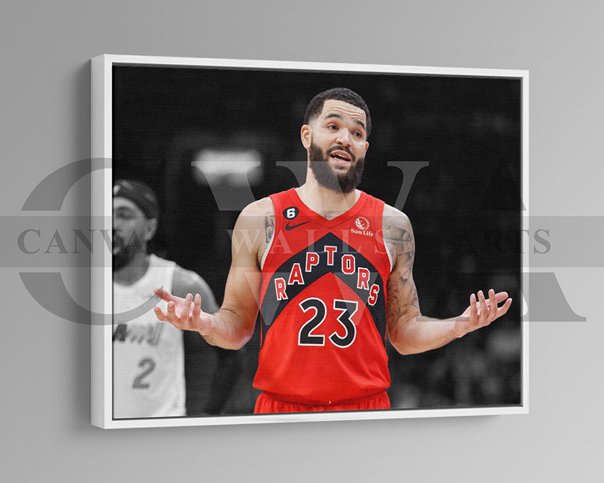 Fred VanVleet Black & White Canvas Art Basketball Canvas Wall Art