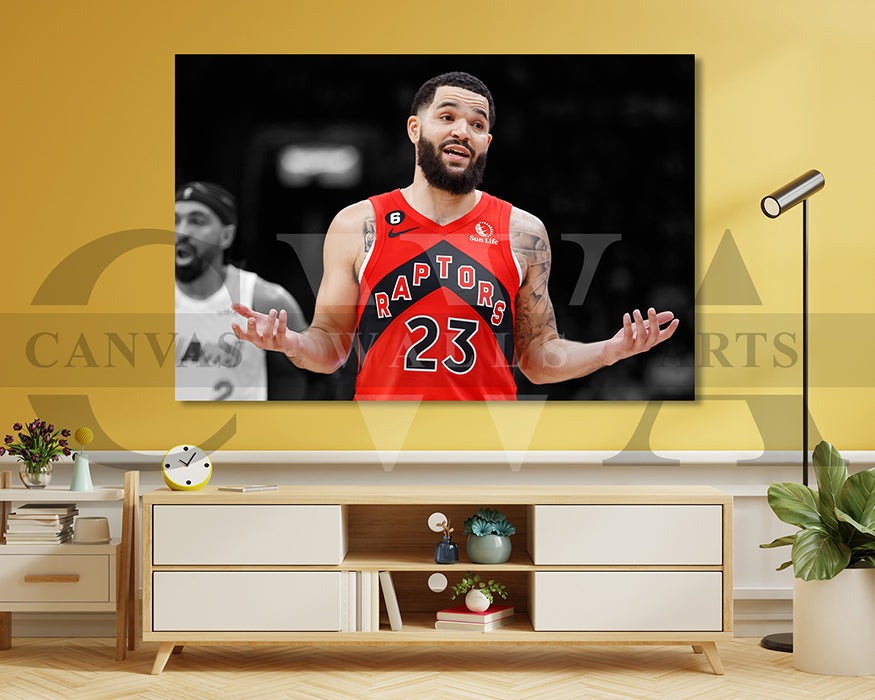 Fred VanVleet Black & White Canvas Art Basketball Canvas Wall Art