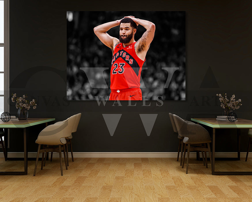 Fred VanVleet Black & White Canvas Art Basketball Canvas Wall Art