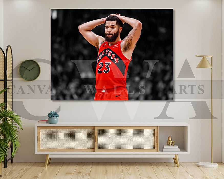 Fred VanVleet Black & White Canvas Art Basketball Canvas Wall Art