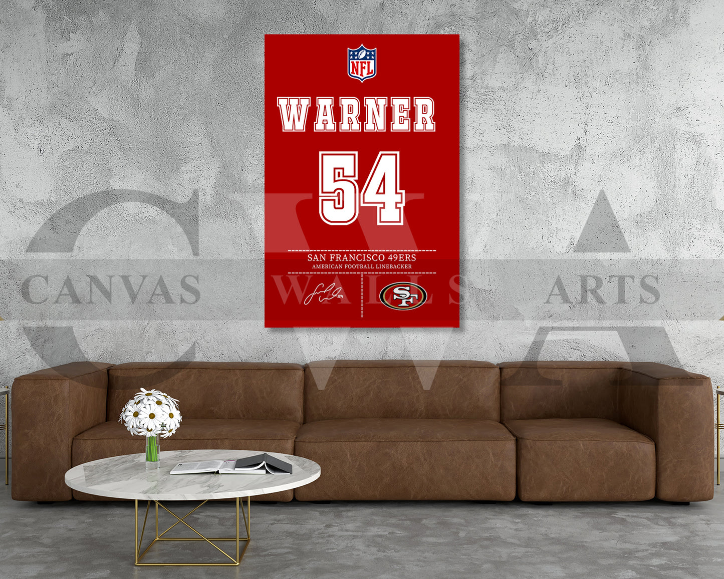 Fred Warner Canvas Wall Art - NFL Jersey Poster | Canvas Frame Ready To Hang