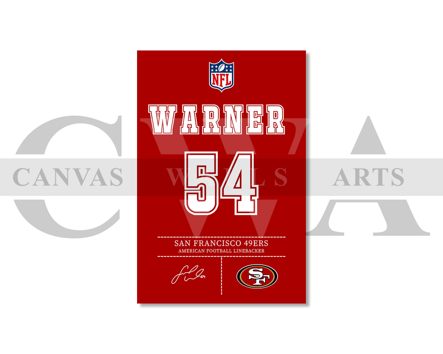 Fred Warner Canvas Wall Art - NFL Jersey Poster | Canvas Frame Ready To Hang