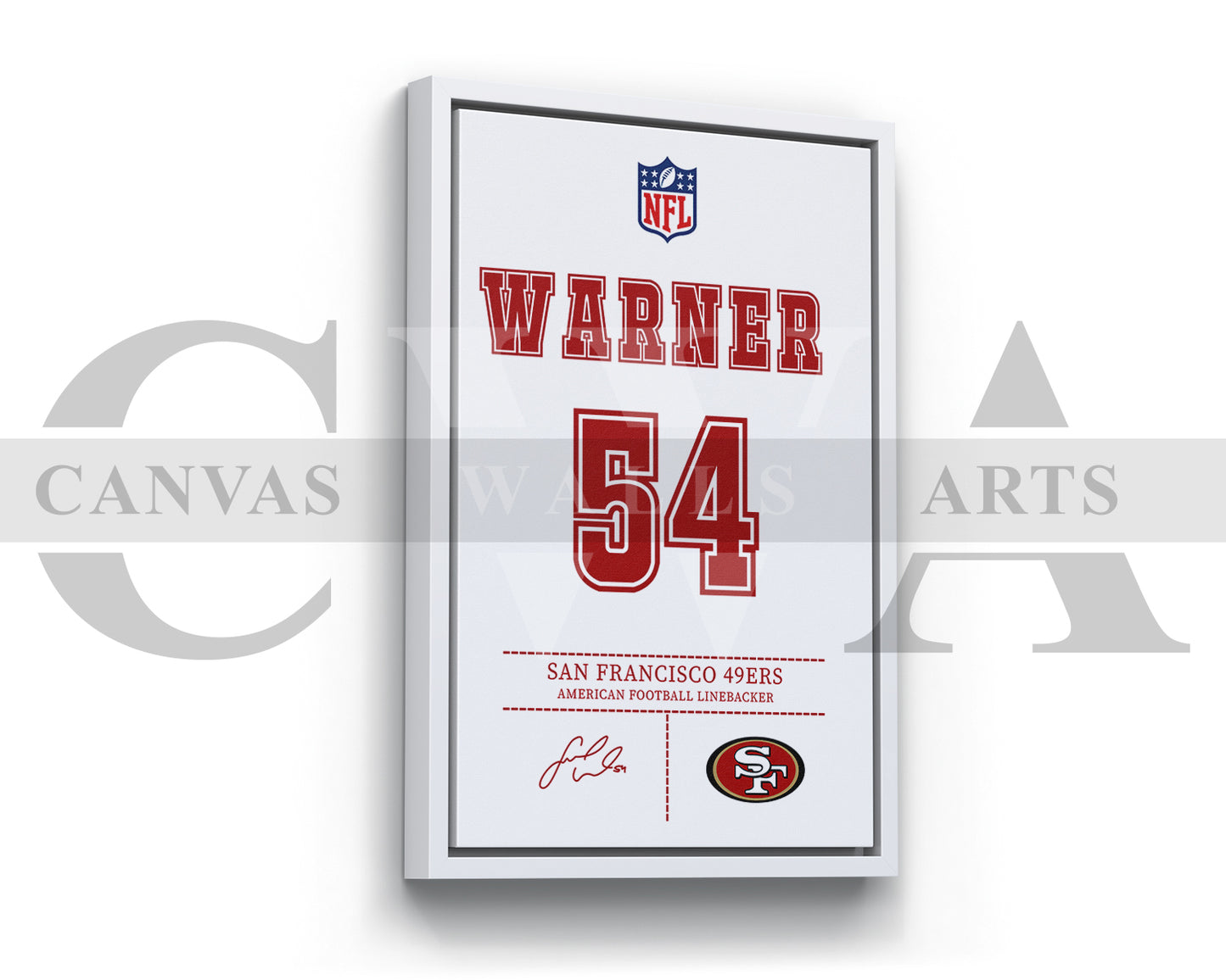 Fred Warner Canvas Wall Art - NFL Jersey Poster | Sports Canvas Wall Decor