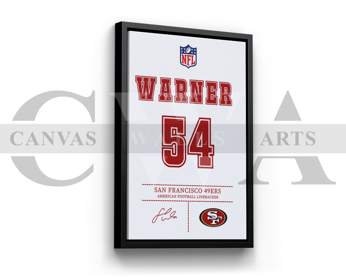 Fred Warner Canvas Wall Art - NFL Jersey Poster | Sports Canvas Wall Decor