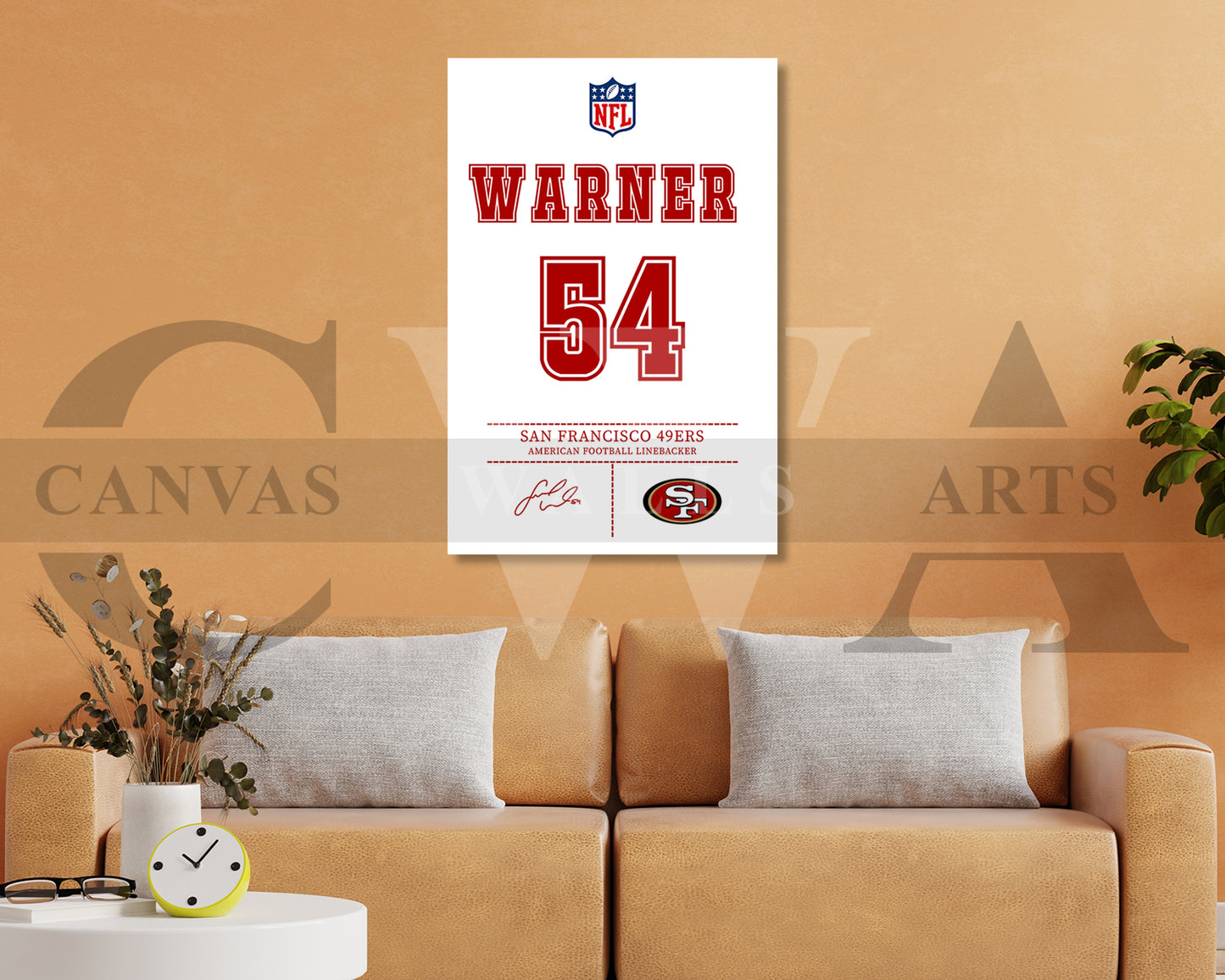 Fred Warner Canvas Wall Art - NFL Jersey Poster | Sports Canvas Wall Decor
