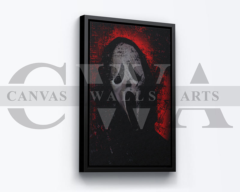 Ghost Face Mask Canvas Wall Art Abstract Movie Poster