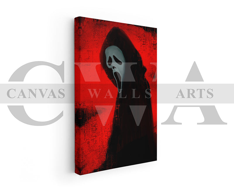 Ghost Face Mask Canvas Wall Art Abstract Movie Poster