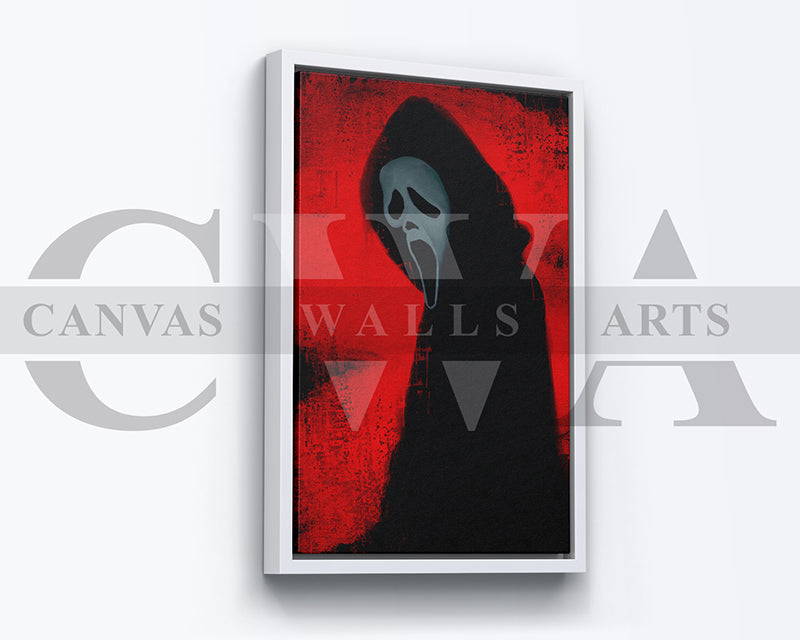 Ghost Face Mask Canvas Wall Art Abstract Movie Poster