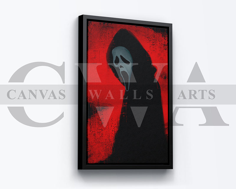 Ghost Face Mask Canvas Wall Art Abstract Movie Poster