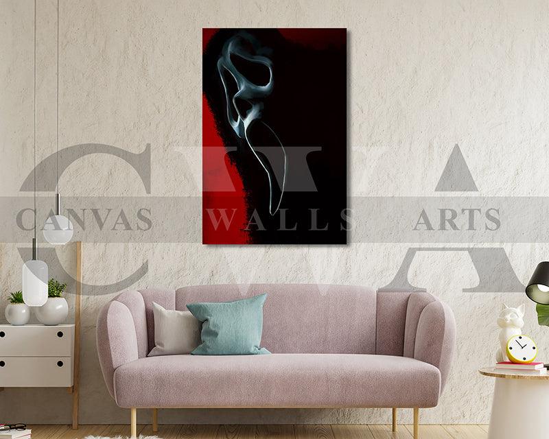 Ghost Mask Canvas Wall Art Abstract Movie Poster