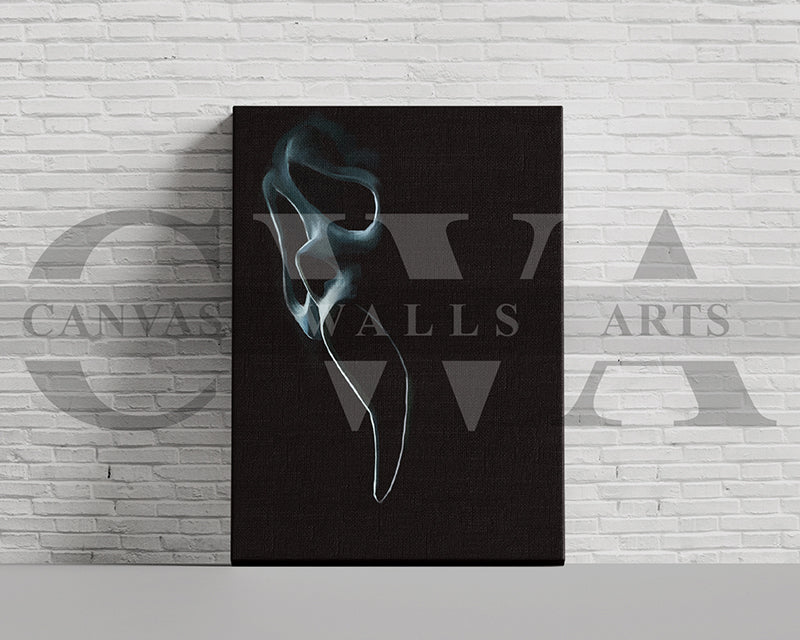 Ghost Face Mask Canvas Wall Art Abstract Movie Poster
