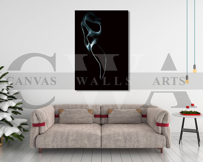 Ghost Face Mask Canvas Wall Art Abstract Movie Poster