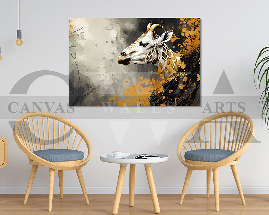 Giraffe Canvas Wall Art Animal Poster Print