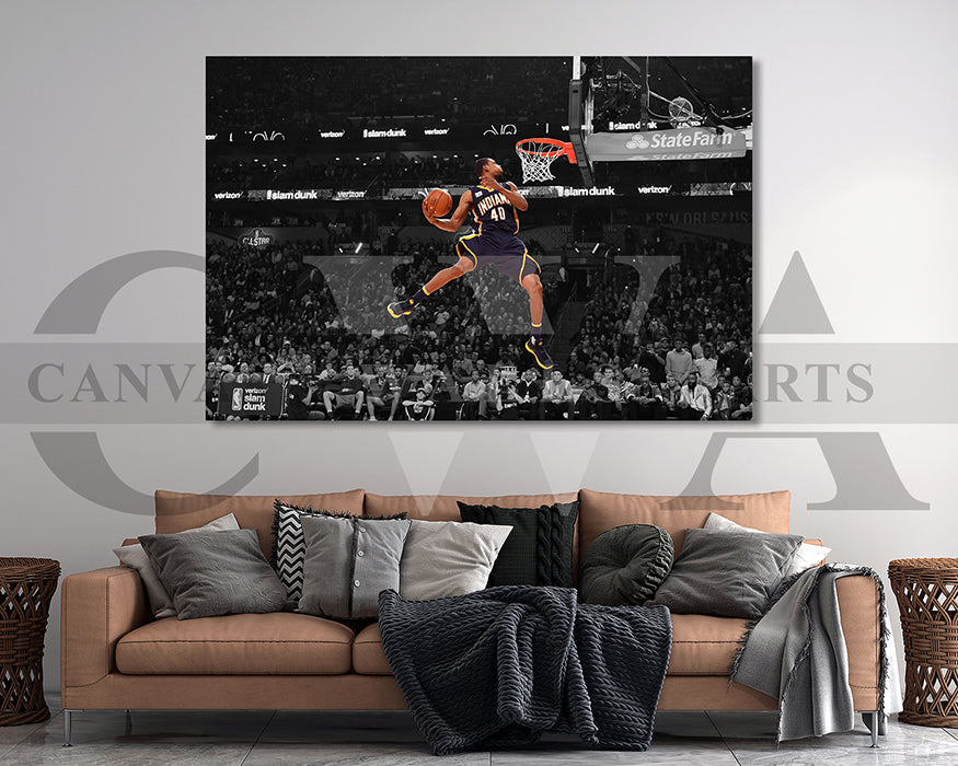 Glenn Robinson Black & White Canvas Art Basketball Canvas Wall Art