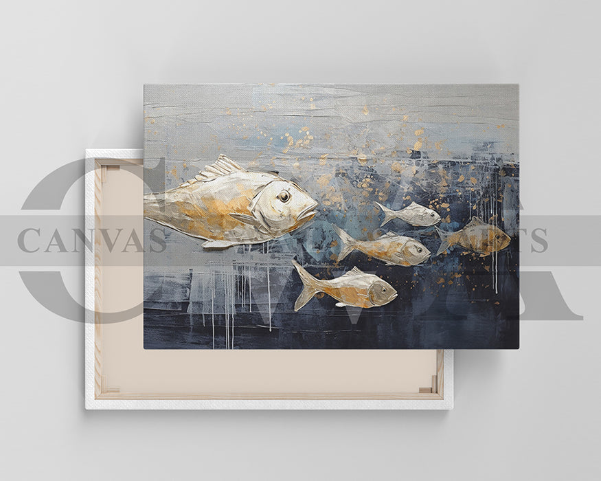 Gold Fish Canvas Wall Art Animal Poster Print