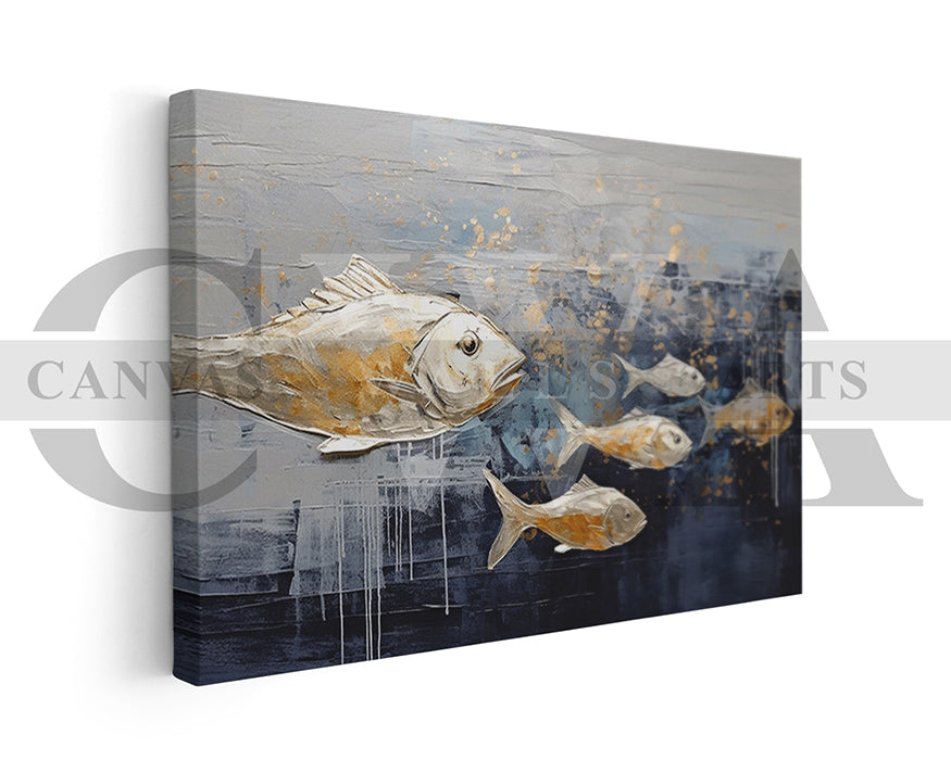 Gold Fish Canvas Wall Art Animal Poster Print