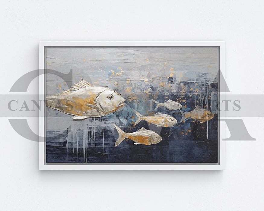 Gold Fish Canvas Wall Art Animal Poster Print