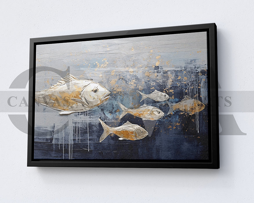 Gold Fish Canvas Wall Art Animal Poster Print