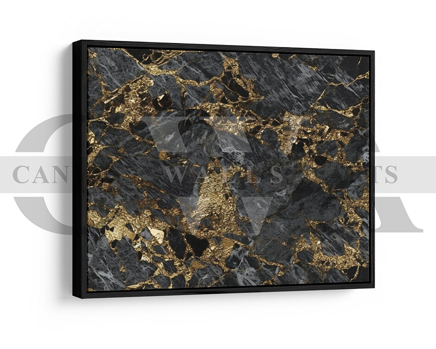 Gold and Black Marble Canvas Wall Art