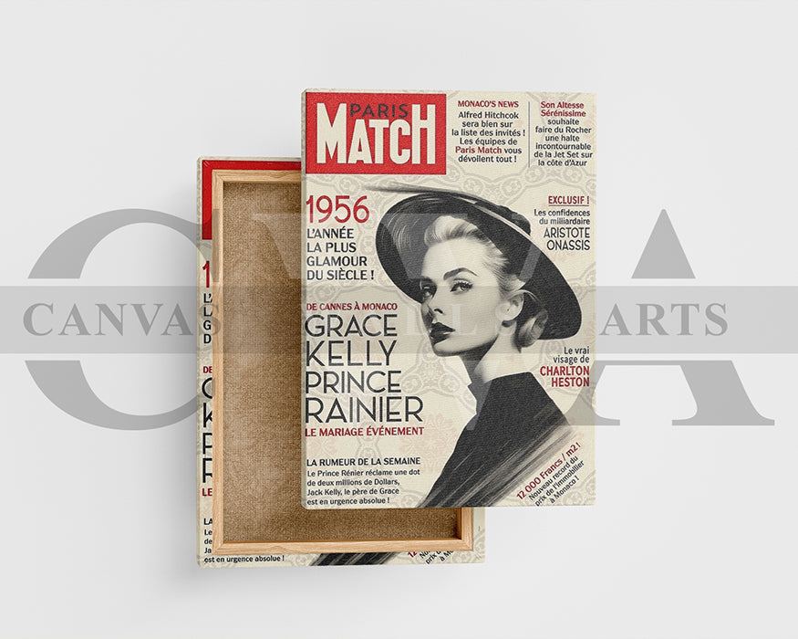 Grace Kelly Paris Match Canvas Wall Art