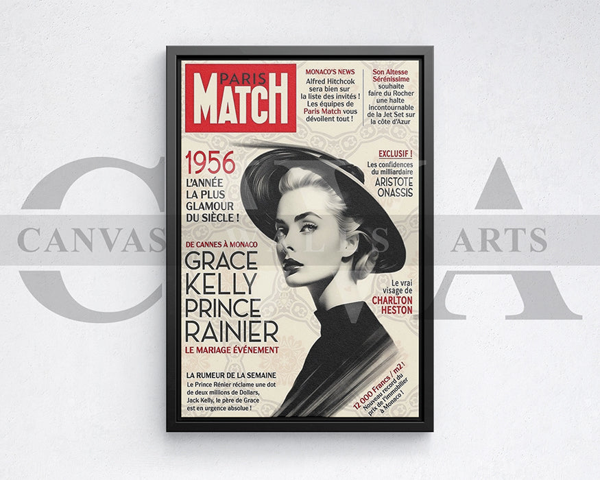 Grace Kelly Paris Match Canvas Wall Art