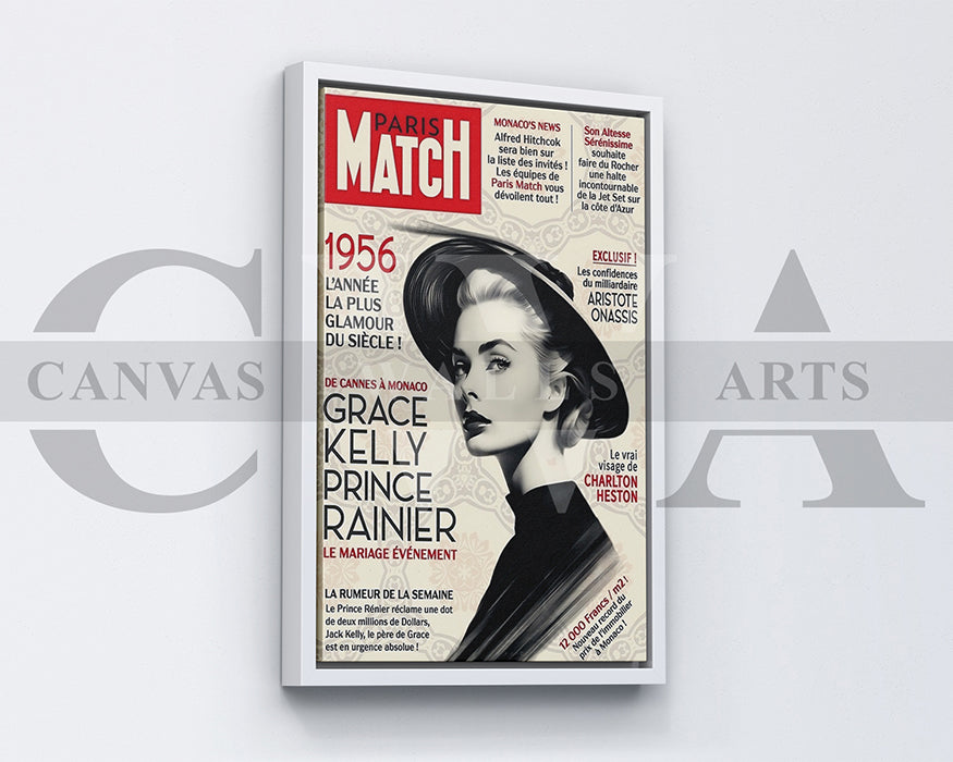 Grace Kelly Paris Match Canvas Wall Art