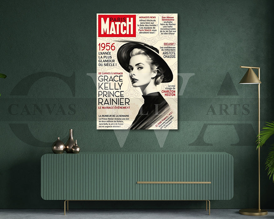 Grace Kelly Paris Match Canvas Wall Art
