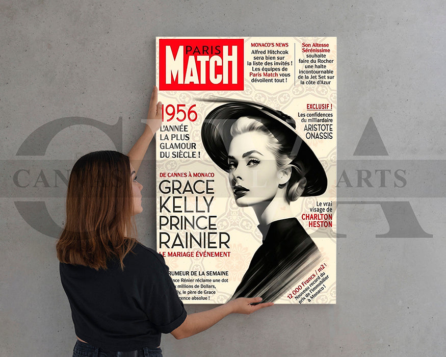 Grace Kelly Paris Match Canvas Wall Art